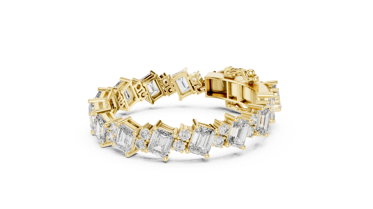 Minimalistisches Solitaire Diamantarmband mit drei Steinen