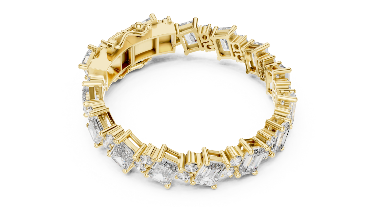 Minimalistisches Solitaire Diamantarmband mit drei Steinen