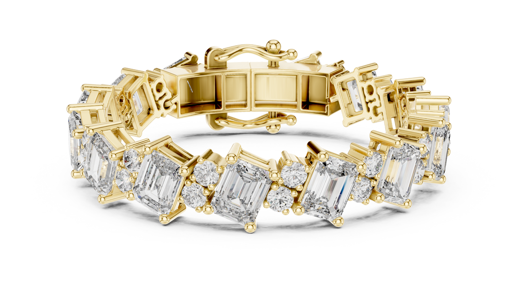 Minimalistisches Solitaire Diamantarmband mit drei Steinen