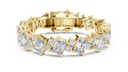 Minimalistisches Solitaire Diamantarmband mit drei Steinen