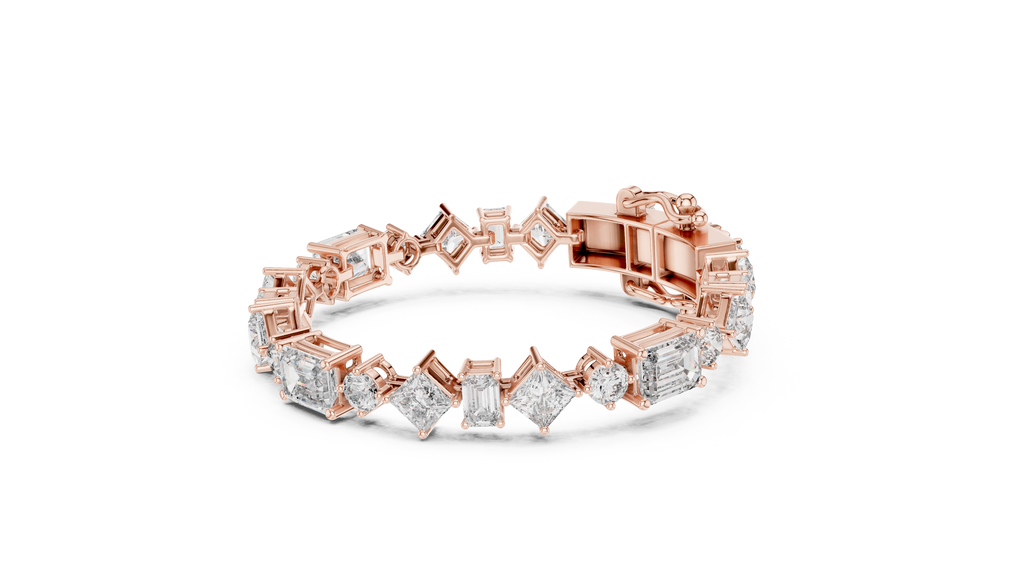 Kaleidelle Geometric Mixed Cut Lab Grown Diamond Tennis Bracelet