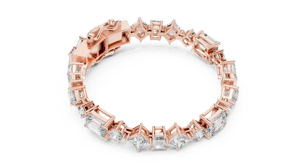 Kaleidelle Geometric Mixed Cut Lab Grown Diamond Tennis Bracelet