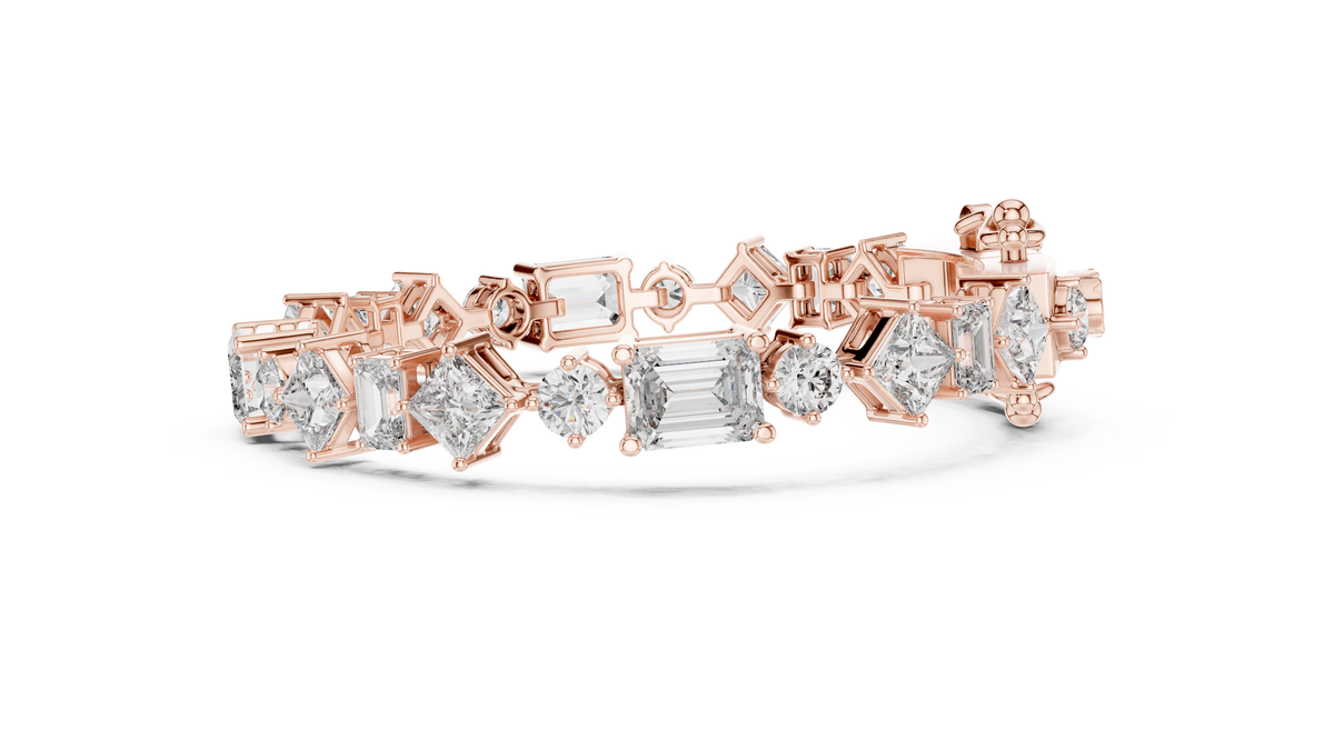 Kaleidelle Geometric Mixed Cut Lab Grown Diamond Tennis Bracelet