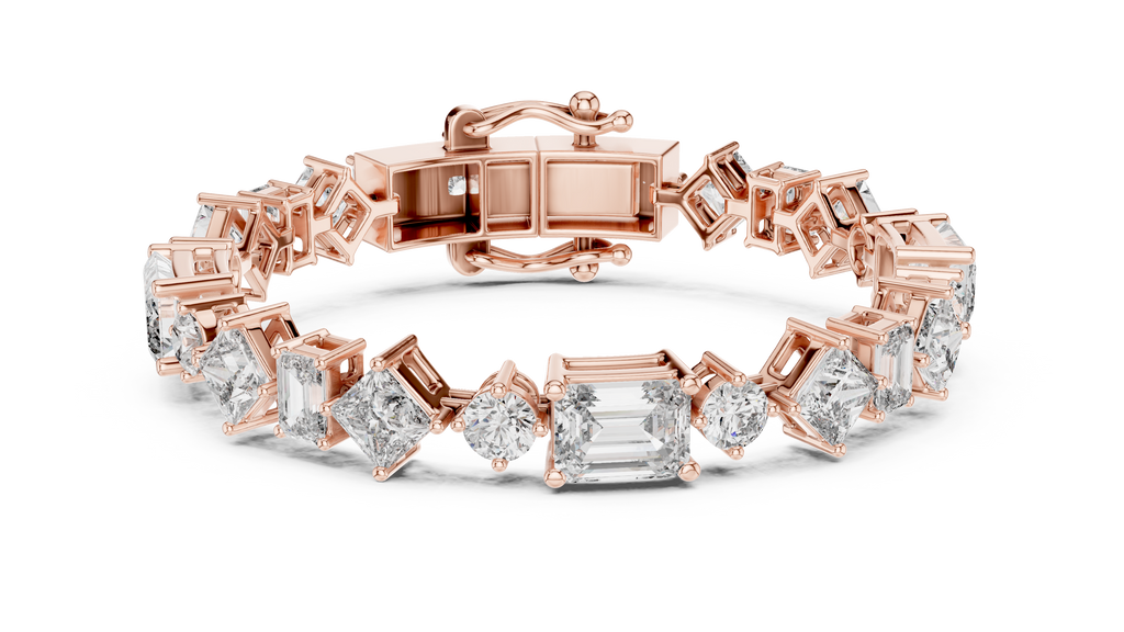 Kaleidelle Geometric Mixed Cut Lab Grown Diamond Tennis Bracelet