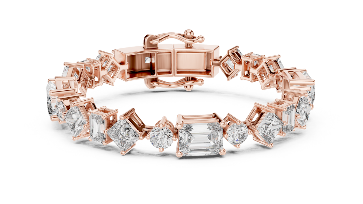 Kaleidelle Geometric Mixed Cut Lab Grown Diamond Tennis Bracelet