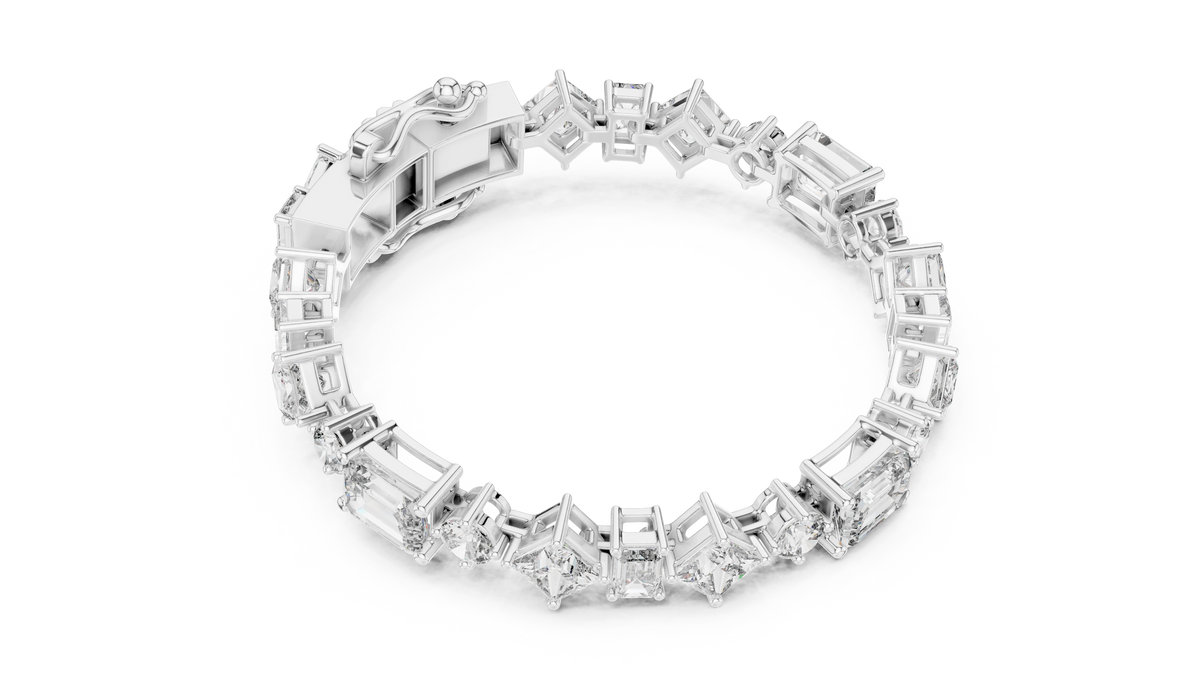 Kaleidelle Geometric Mixed Cut Lab Grown Diamond Tennis Bracelet