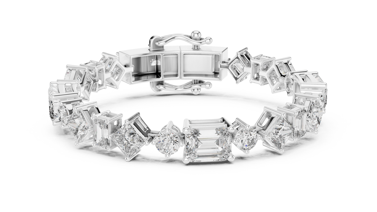Kaleidelle Geometric Mixed Cut Lab Grown Diamond Tennis Bracelet