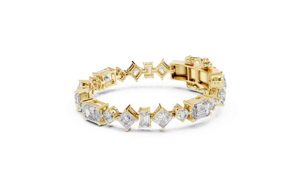 Kaleidelle Geometric Mixed Cut Lab Grown Diamond Tennis Bracelet