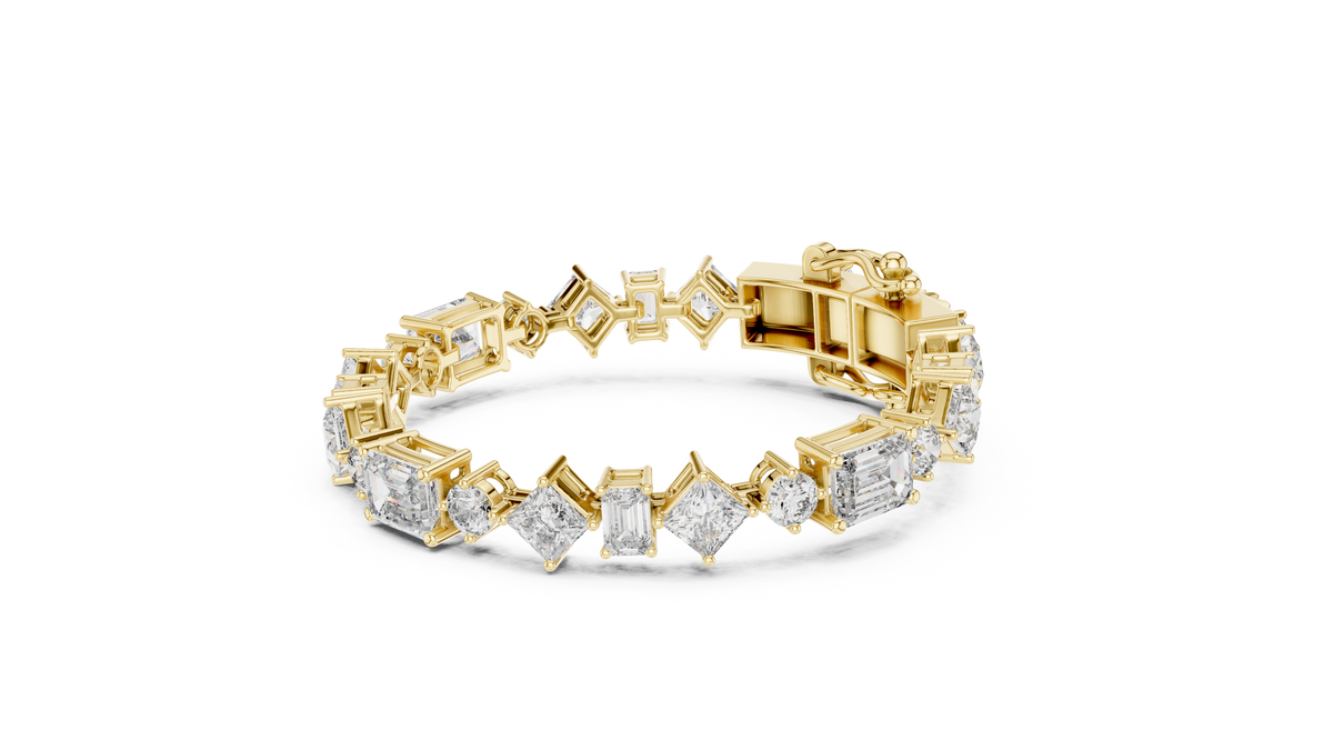 Kaleidelle Geometric Mixed Cut Lab Grown Diamond Tennis Bracelet