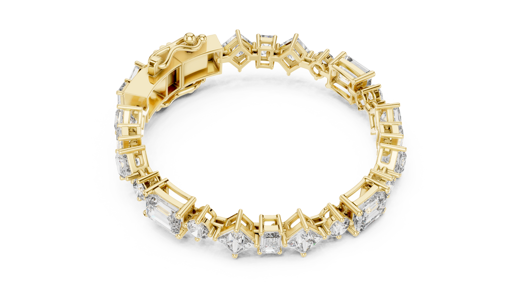 Kaleidelle Geometric Mixed Cut Lab Grown Diamond Tennis Bracelet