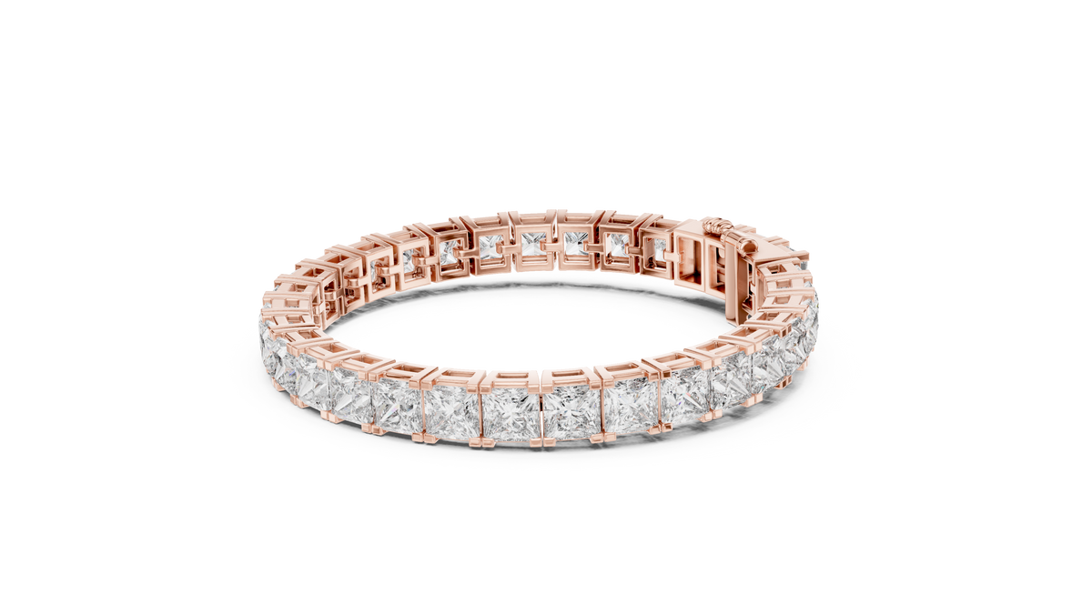 Principelle Princess Cut Lab Grown Diamond Tennis Bracelet
