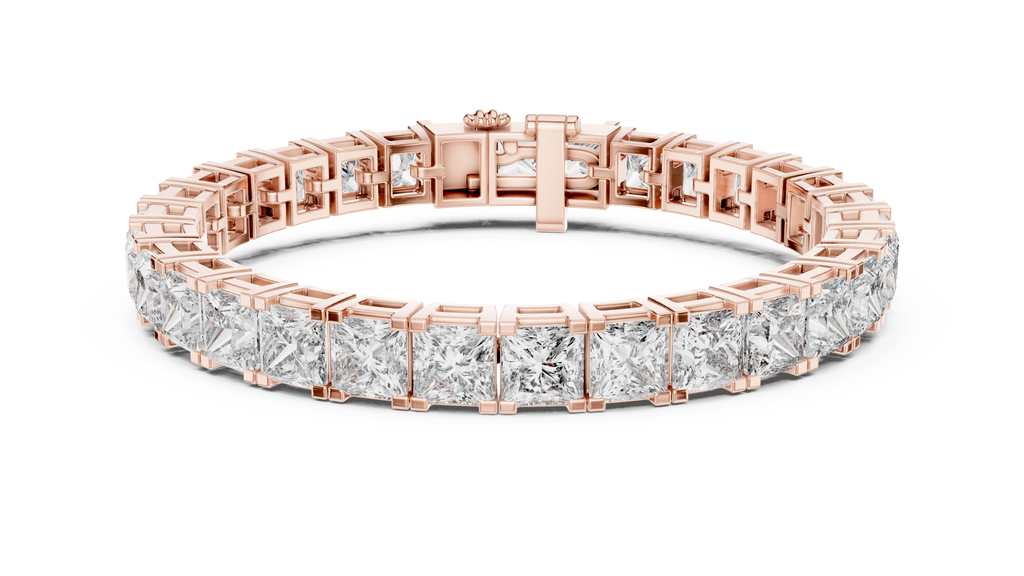 Principelle Princess Cut Lab Grown Diamond Tennis Bracelet