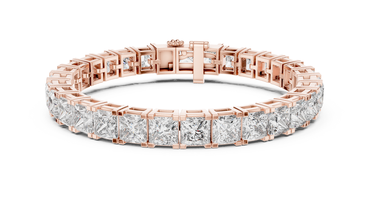 Principelle Princess Cut Lab Grown Diamond Tennis Bracelet