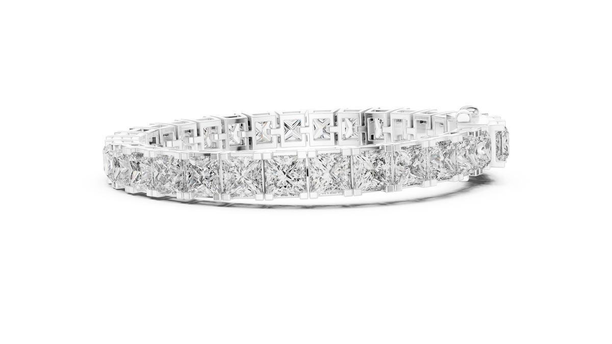 Principelle Princess Cut Lab Grown Diamond Tennis Bracelet