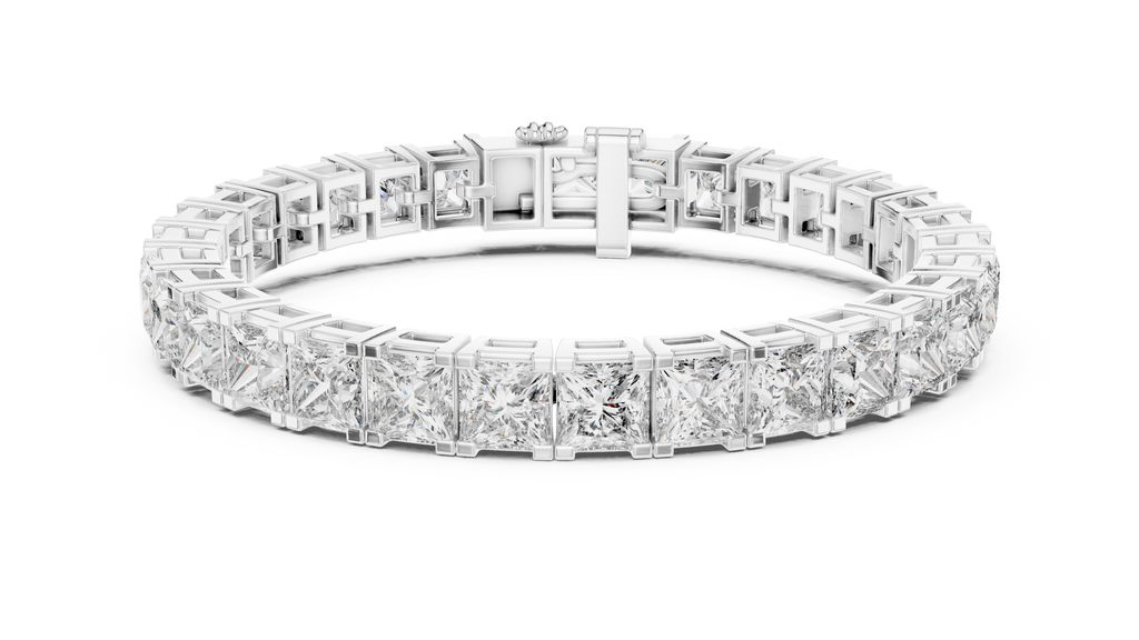 Principelle Princess Cut Lab Grown Diamond Tennis Bracelet