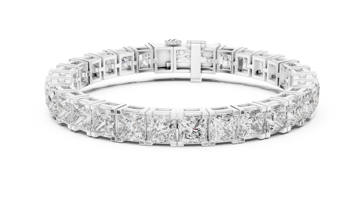 Principelle Princess Cut Lab Grown Diamond Tennis Bracelet