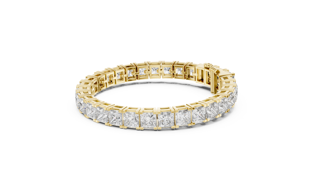 Principelle Princess Cut Lab Grown Diamond Tennis Bracelet