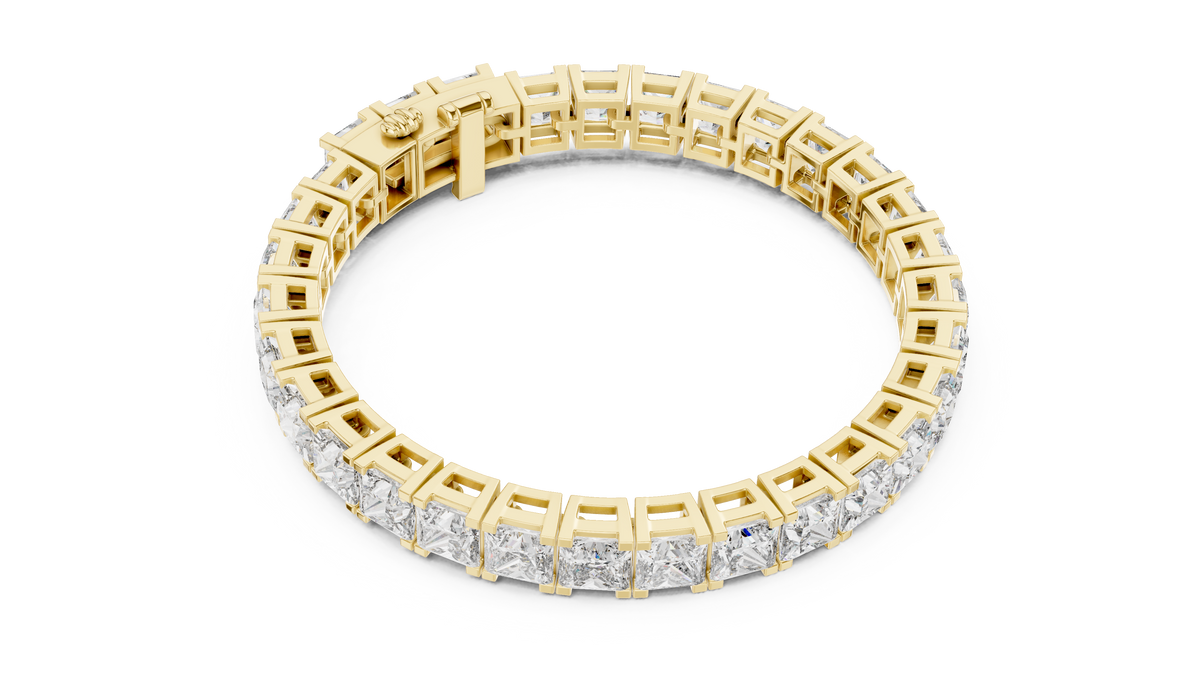 Principelle Princess Cut Lab Grown Diamond Tennis Bracelet