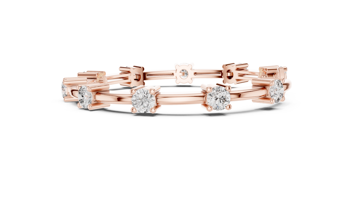 Barelline Bar Link Round Lab Grown Diamond Bracelet with Lobster Clasp