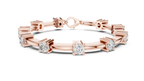 Barelline Bar Link Round Lab Grown Diamond Bracelet with Lobster Clasp