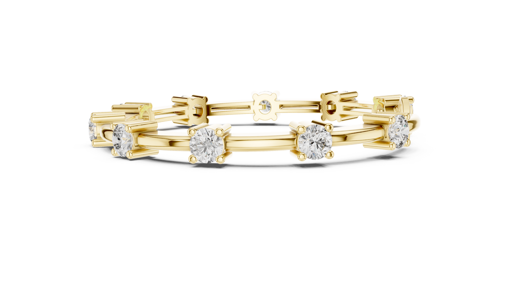 Barelline Bar Link Round Lab Grown Diamond Bracelet with Lobster Clasp