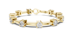 Barelline Bar Link Round Lab Grown Diamond Bracelet with Lobster Clasp