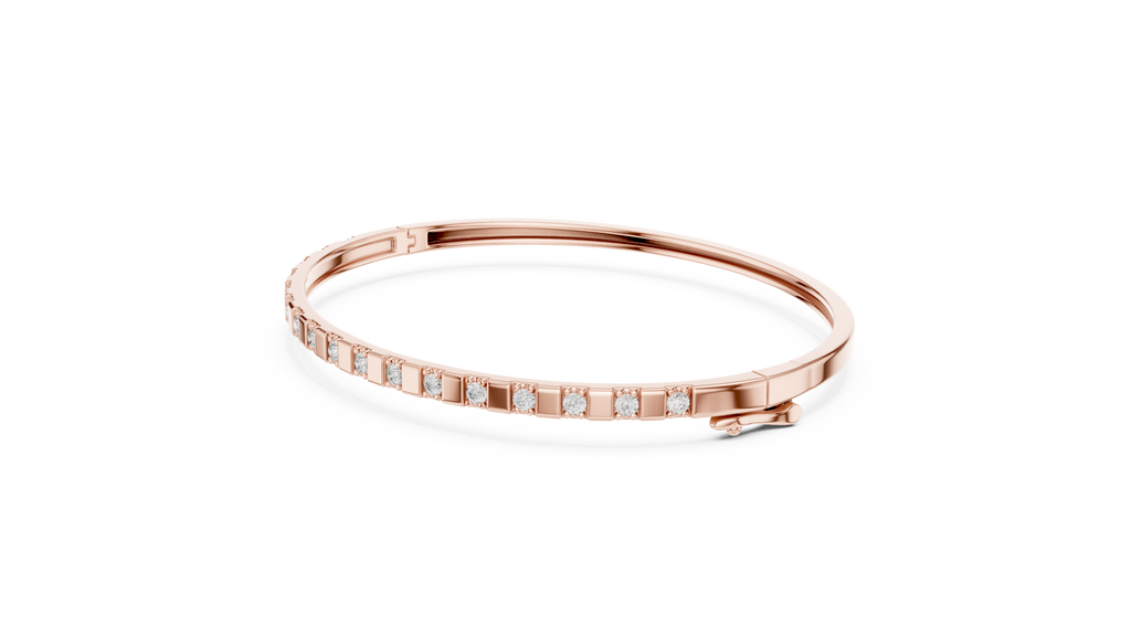 Dominelle Slim Alternating Block Lab Grown Diamond Bangle