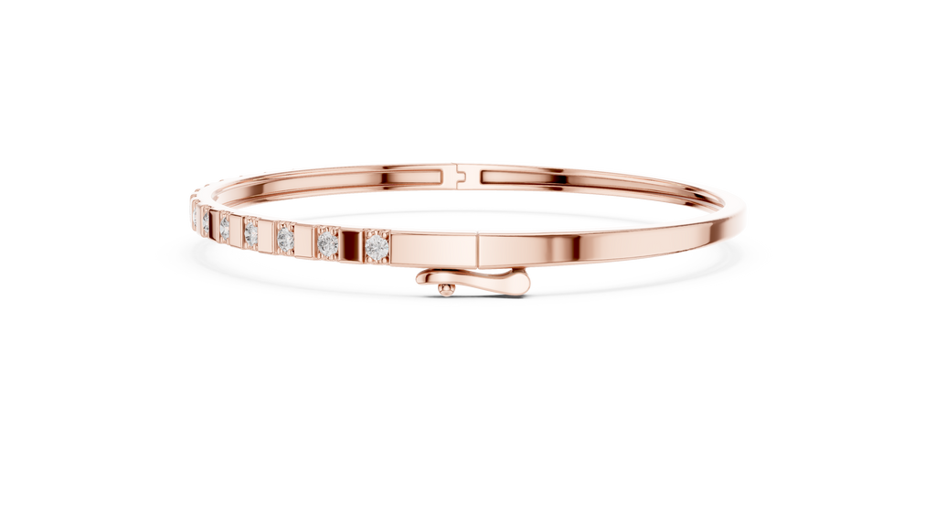 Dominelle Slim Alternating Block Lab Grown Diamond Bangle