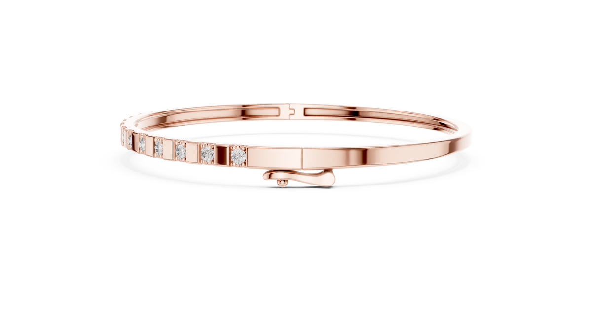 Dominelle Slim Alternating Block Lab Grown Diamond Bangle