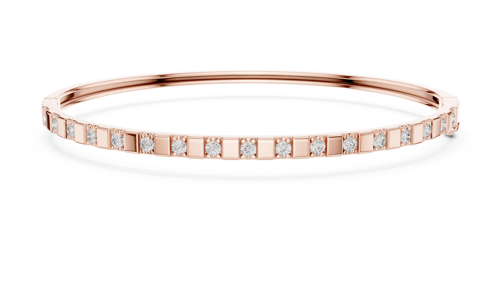 Dominelle Slim Alternating Block Lab Grown Diamond Bangle