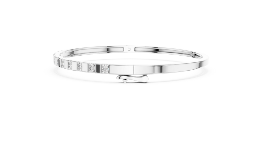 Dominelle Slim Alternating Block Lab Grown Diamond Bangle