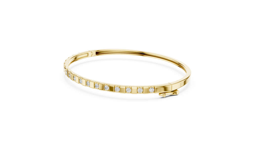 Dominelle Slim Alternating Block Lab Grown Diamond Bangle