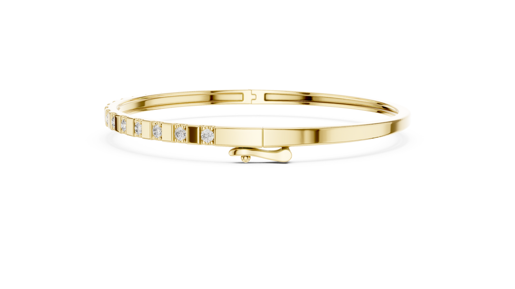 Dominelle Slim Alternating Block Lab Grown Diamond Bangle