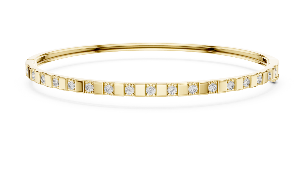 Dominelle Slim Alternating Block Lab Grown Diamond Bangle