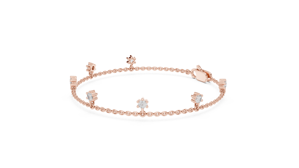 Dewelle Dangling Diamond Station Chain Lab Grown Diamond Bracelet