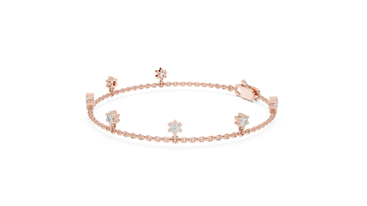 Dewelle Dangling Diamond Station Chain Lab Grown Diamond Bracelet