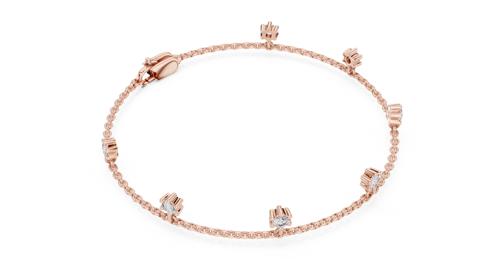 Dewelle Dangling Diamond Station Chain Lab Grown Diamond Bracelet