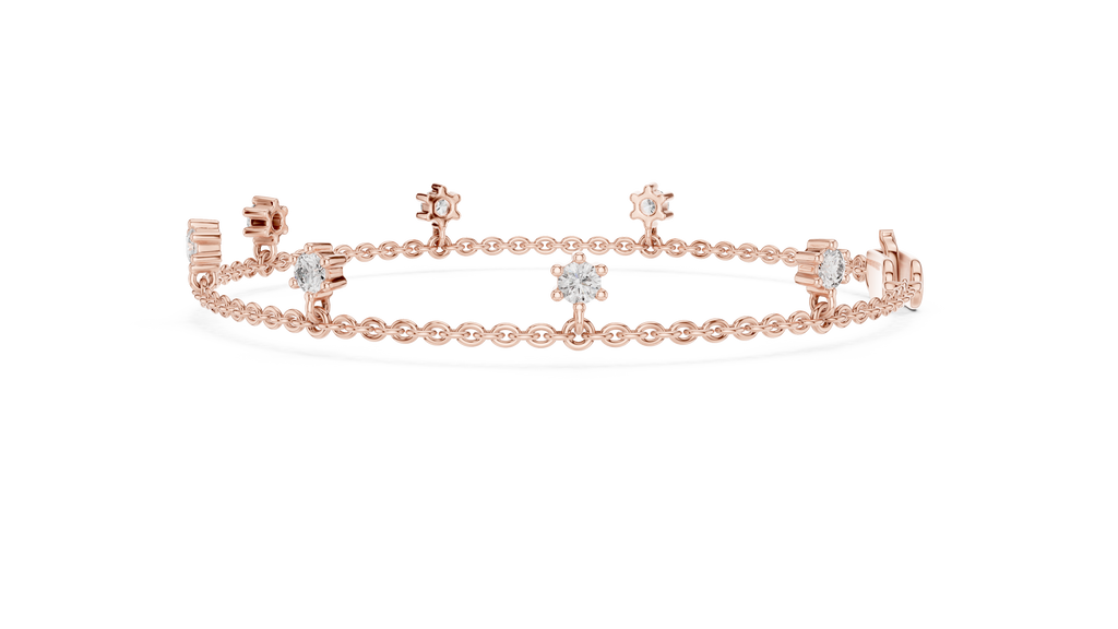 Dewelle Dangling Diamond Station Chain Lab Grown Diamond Bracelet