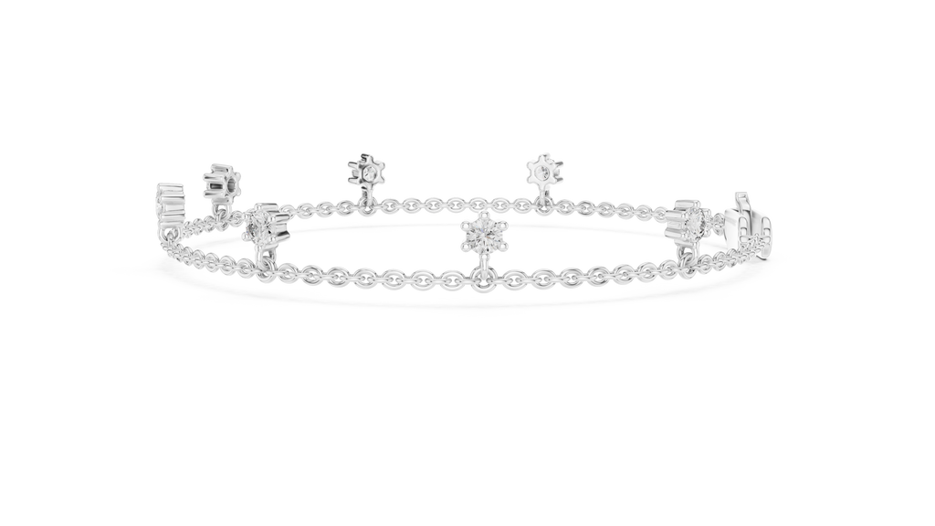 Dewelle Dangling Diamond Station Chain Lab Grown Diamond Bracelet