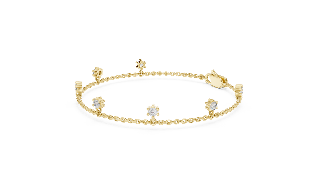 Dewelle Dangling Diamond Station Chain Lab Grown Diamond Bracelet