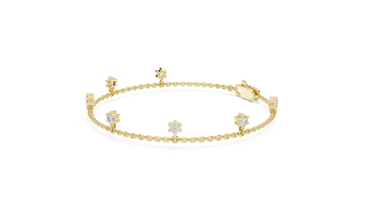 Dewelle Dangling Diamond Station Chain Lab Grown Diamond Bracelet