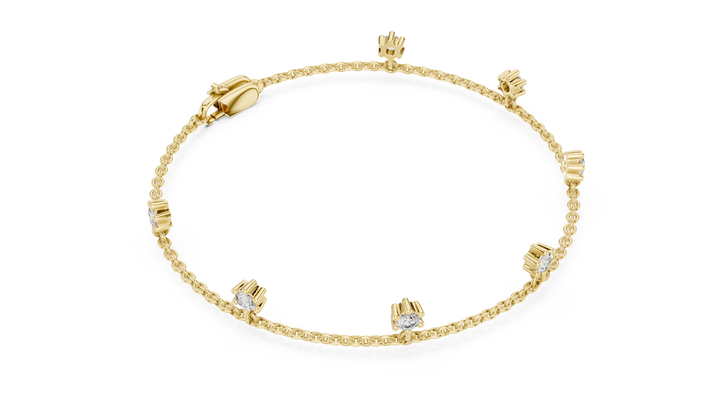 Dewelle Dangling Diamond Station Chain Lab Grown Diamond Bracelet