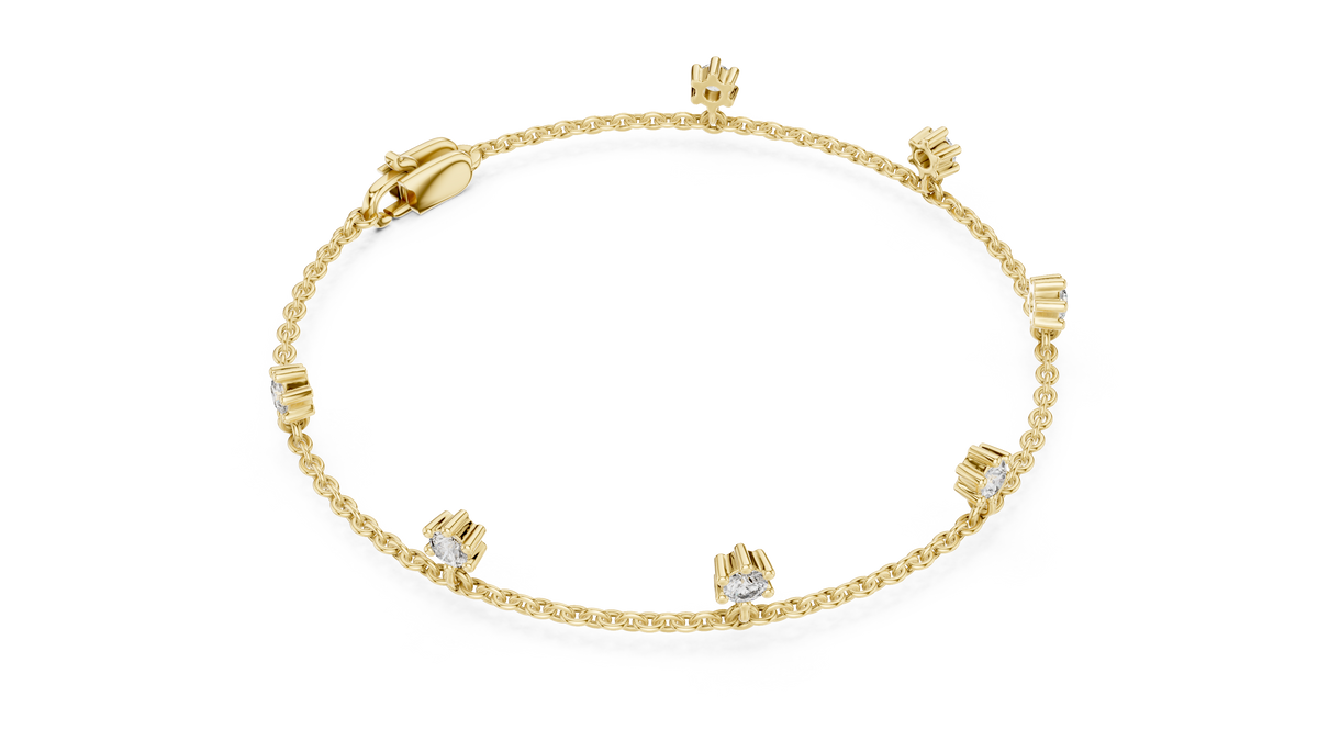 Dewelle Dangling Diamond Station Chain Lab Grown Diamond Bracelet