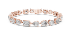 Mosaelle Mixed Cut Pear, Oval & Emerald Lab Grown Diamond Tennis Bracelet