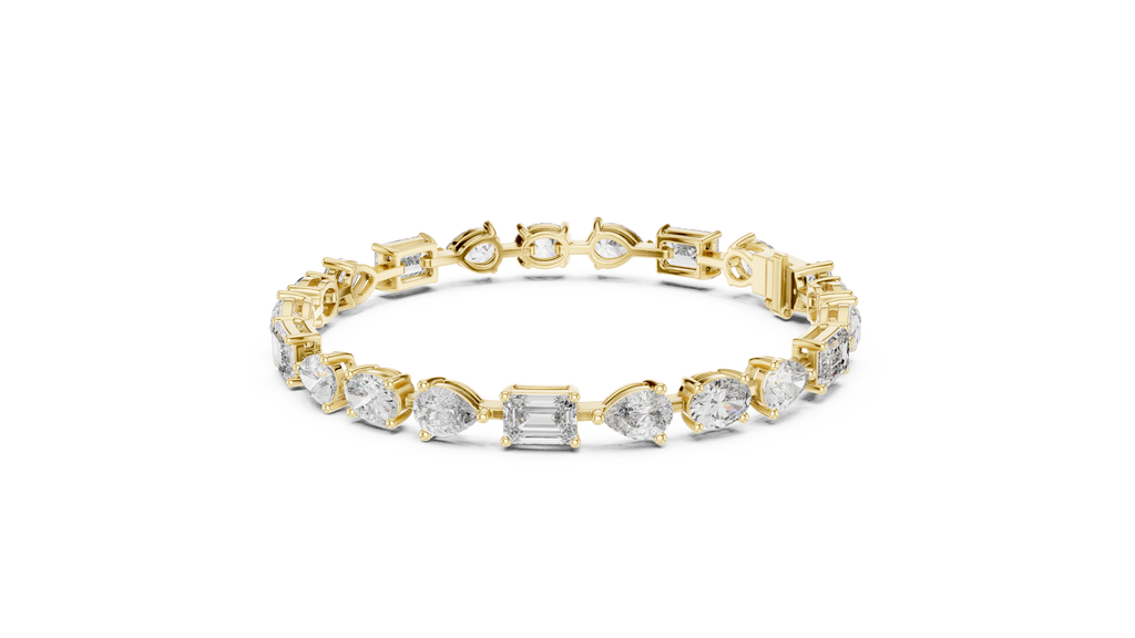 Mosaelle Mixed Cut Pear, Oval & Emerald Lab Grown Diamond Tennis Bracelet