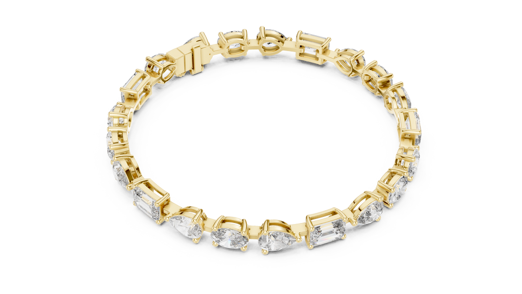 Mosaelle Mixed Cut Pear, Oval & Emerald Lab Grown Diamond Tennis Bracelet