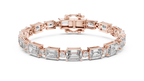 Syncopelle Emerald Cut and Round Alternating Lab Grown Diamond Tennis Bracelet