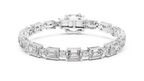Syncopelle Emerald Cut and Round Alternating Lab Grown Diamond Tennis Bracelet