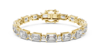 Syncopelle Emerald Cut and Round Alternating Lab Grown Diamond Tennis Bracelet