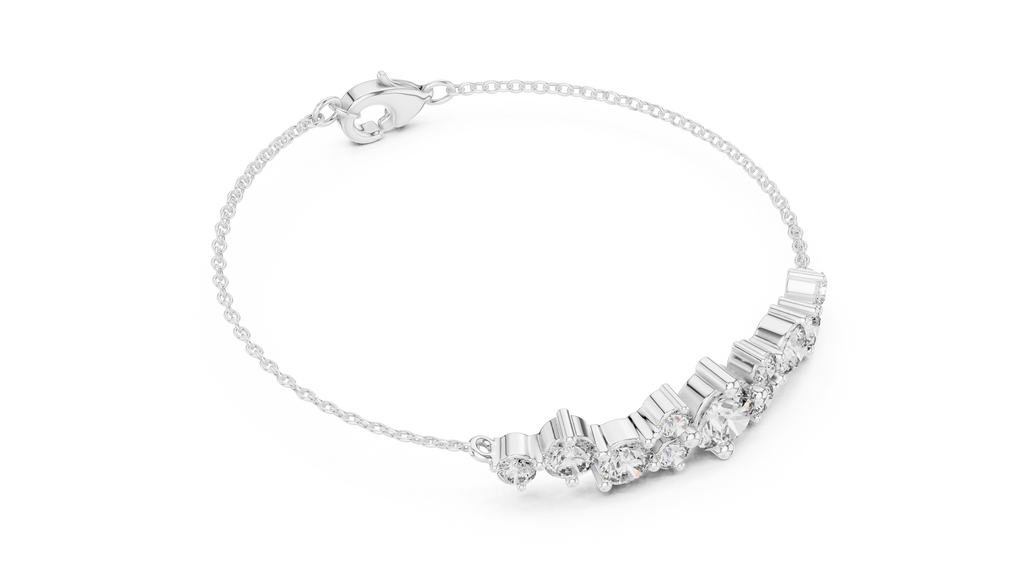 Grappelle Graduated Cluster Lab Grown Diamond Chain Bracelet